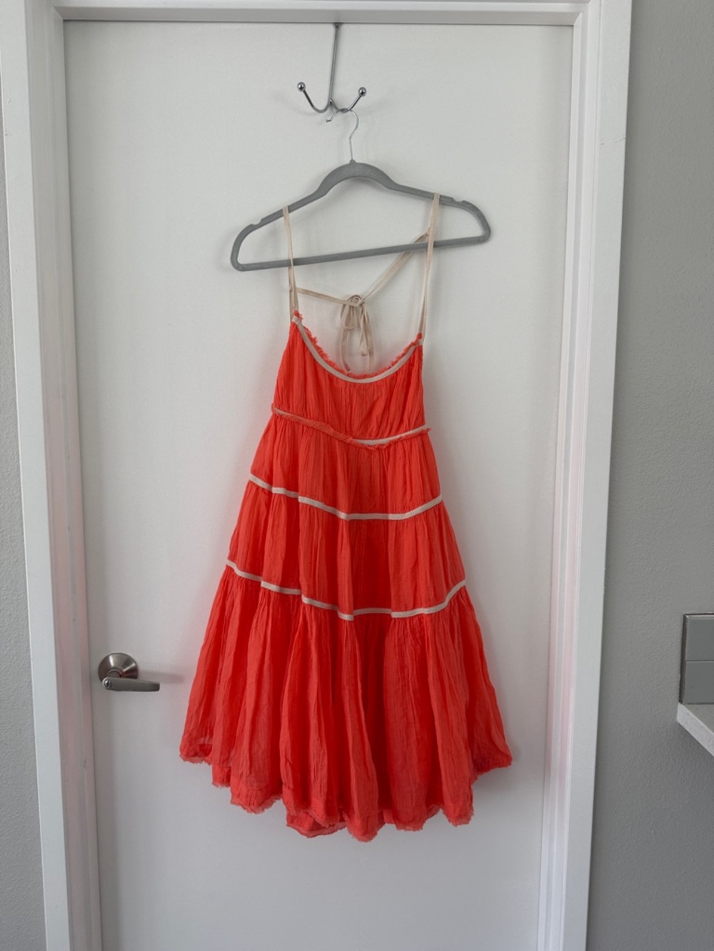 Free People Coral Tiered Sundress